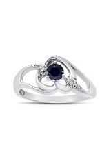 catchy white gold round sapphire gemstone diamond heart birthstone baby ring